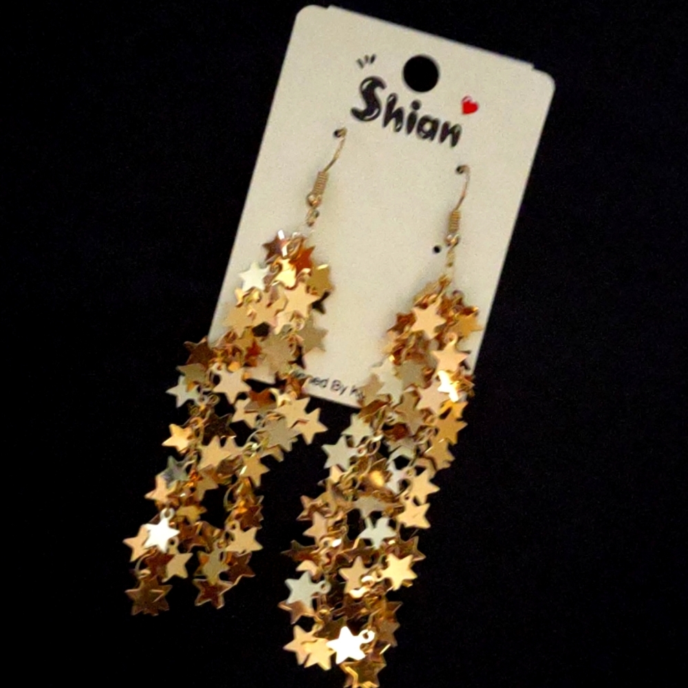 Star hanging earrings